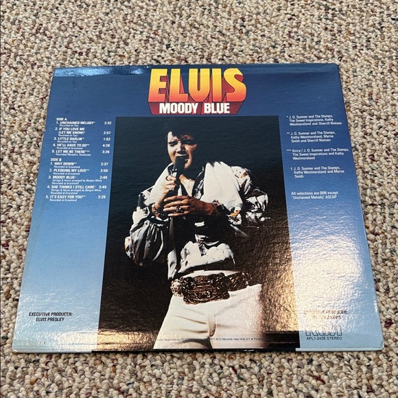 Elvis Moody Blue Vinyl Album Record Cover-NO RECORD - Picture 3 of 4